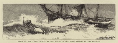 Wreck of the Iron Crown at the Mouth of the Tyne, Arrival of the Life-Boat by William Lionel Wyllie